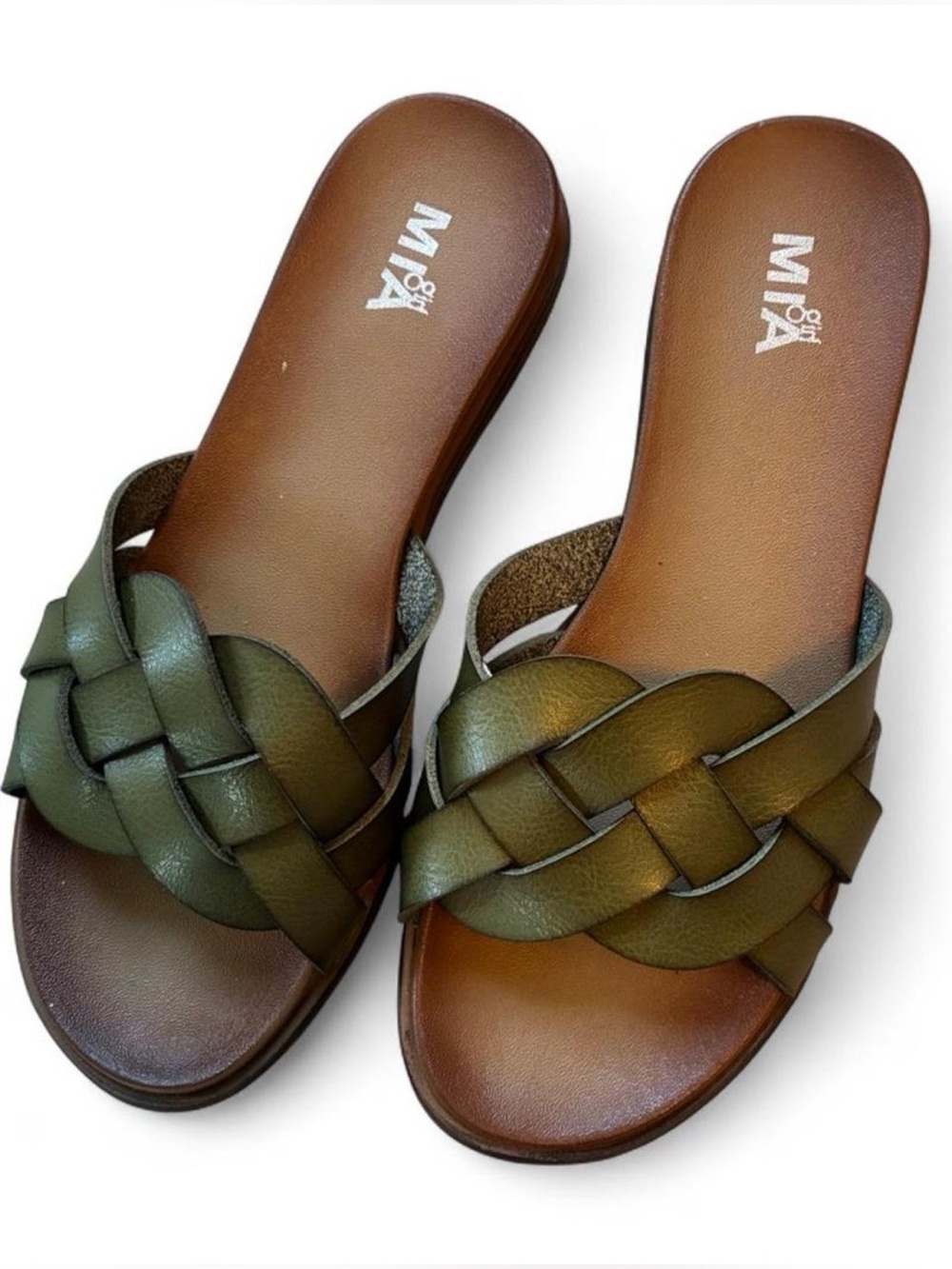 MIA Green Braided Sandals Women’s 7.5